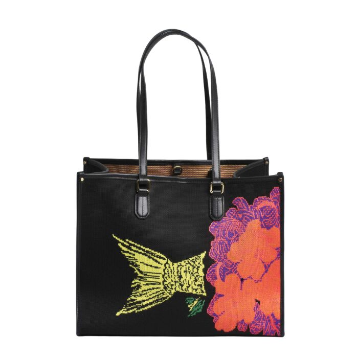 Bolso Tote Bordado Fish & Flowers  T. &Uacute;nica-235974 1