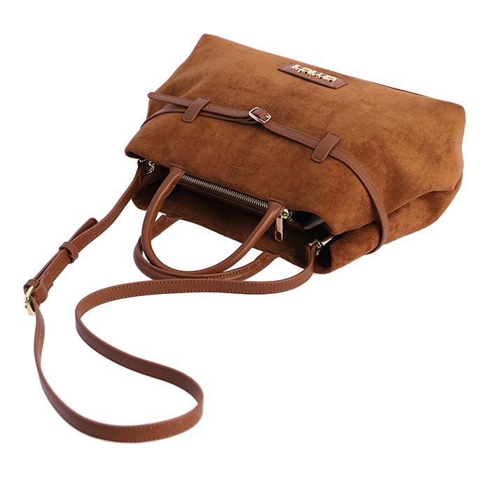 Bolso de Mano Suede Cuero   5