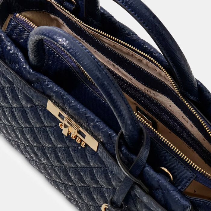 Bolso de Mano Idra Charol Logotipo 4G Azul   1