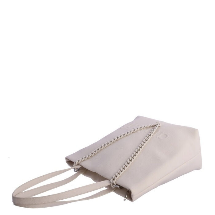 Bolso Shopper Marfil Cadena Blanco   3