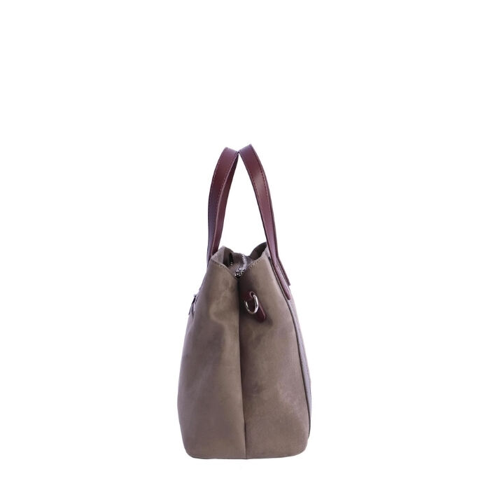 Bolso de Mano Cuero Gris   3