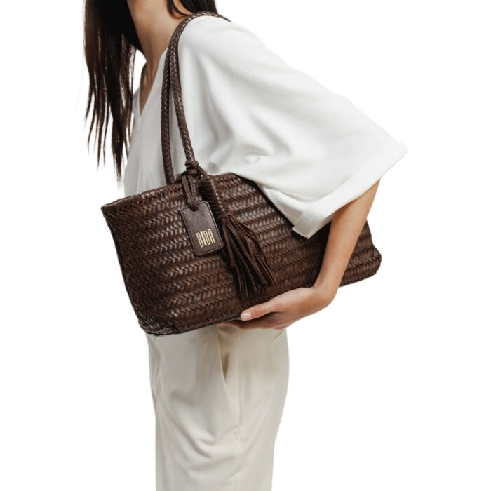Bolso Baguette de Piel Perkins Marr&oacute;n   2