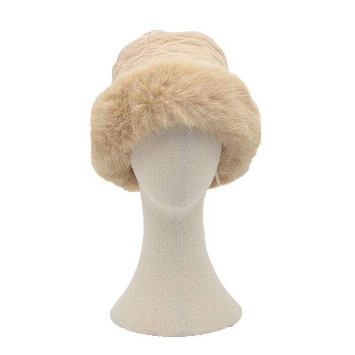 Gorro Efecto Pelo Beige  