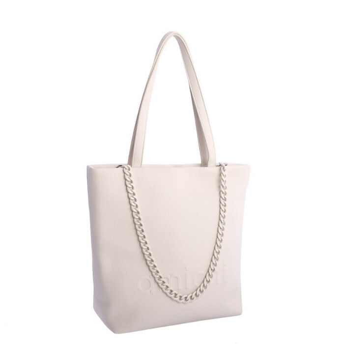 Bolso Shopper Marfil Cadena Blanco   2