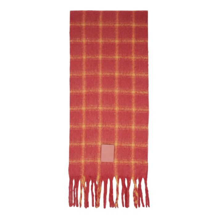 Bufanda con Estampado de Cuadros Rojo  T. Única-233840 0