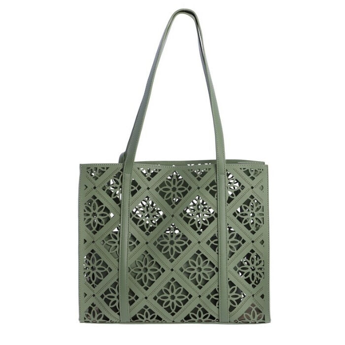 Bolso de Hombro Calado Verde   1