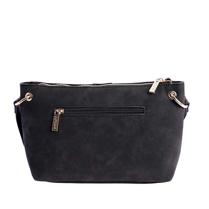 Bolso Bandolera Suede Negro   2