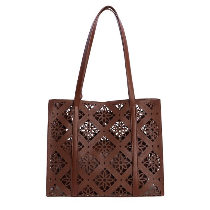 Bolso de Hombro Calado Marr&oacute;n   1