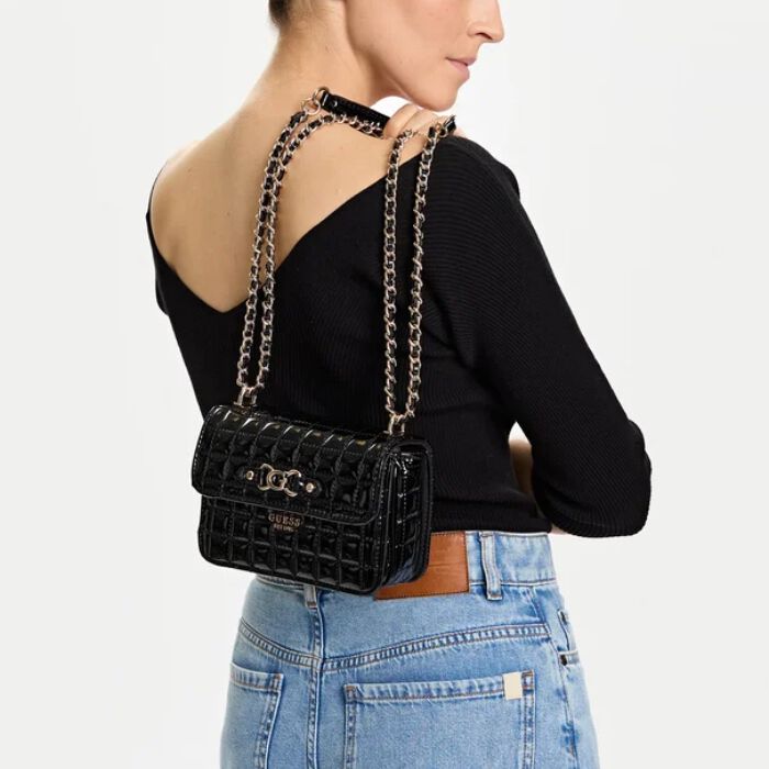 Bolso Bandolera Mini Nadira Charol Negro   5