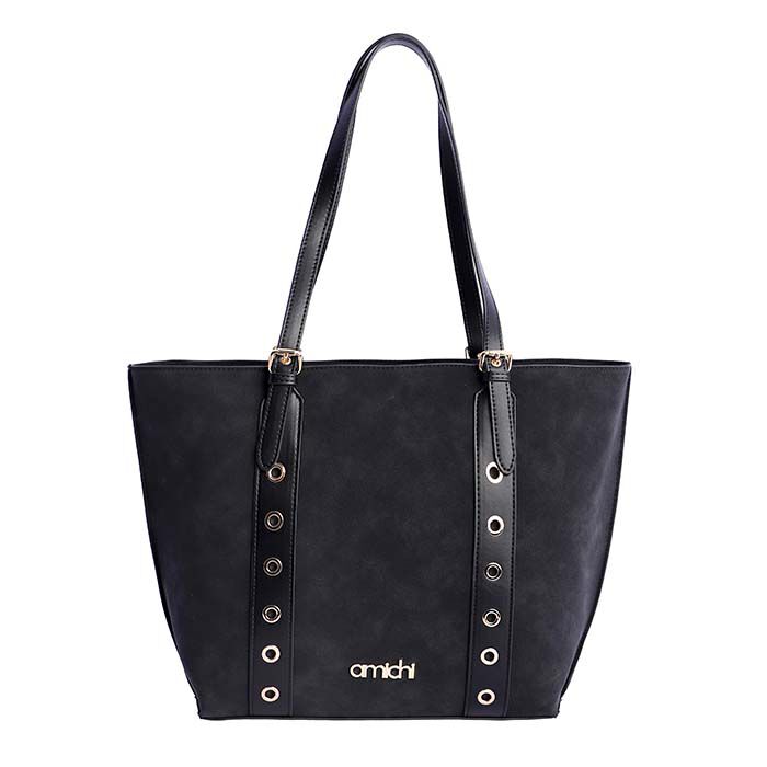 Bolso Shopper Suede Negro   0