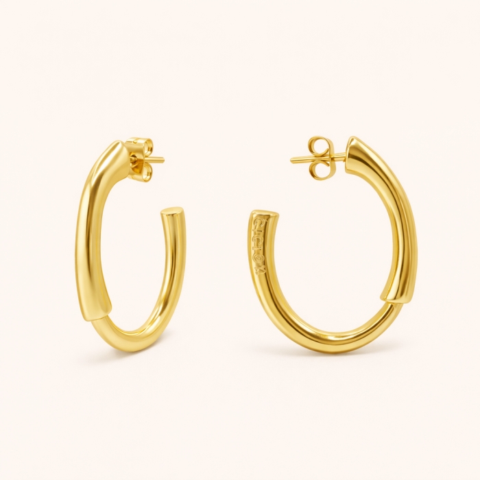 Ciclón Pendientes Mini Bucle Oro | Paco Perfumerías