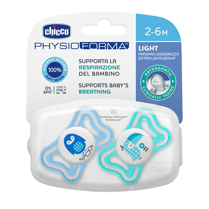 CHICCO Chupete Physio Light Silicona Azul 2-6 Meses