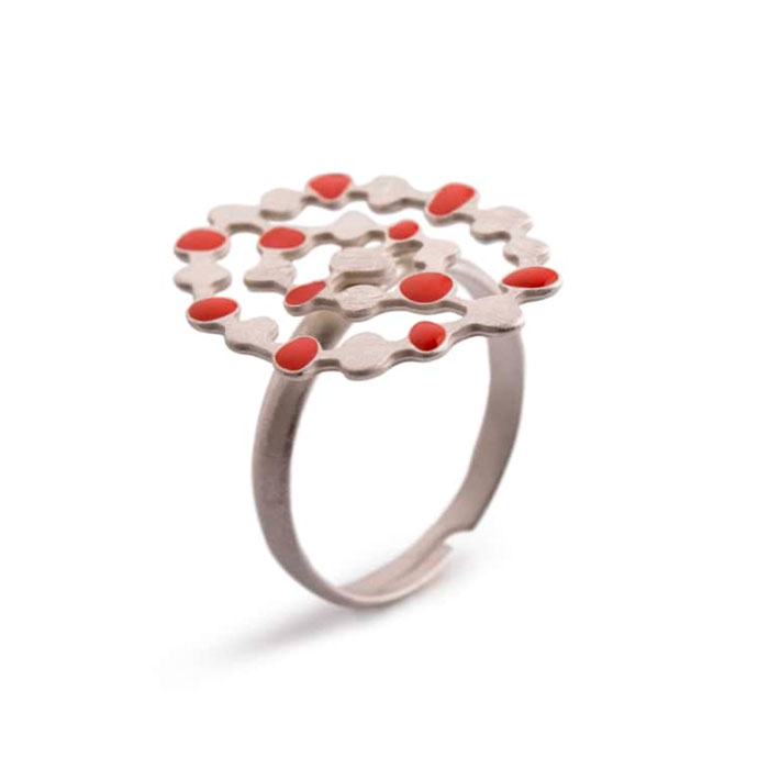 Anillo Carla Esmalte Color Plata | Paco Perfumerías