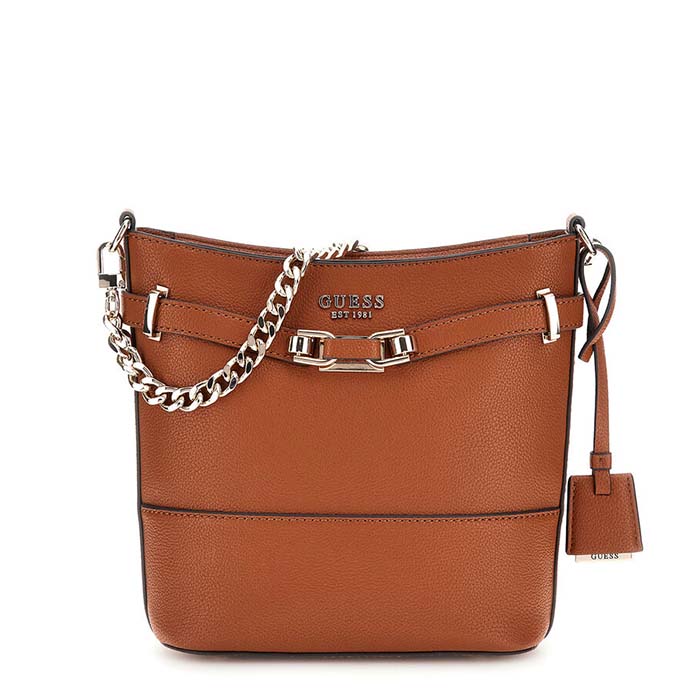 Guess Mini Bolso Cubo Silvye Cognac | Paco Perfumerías