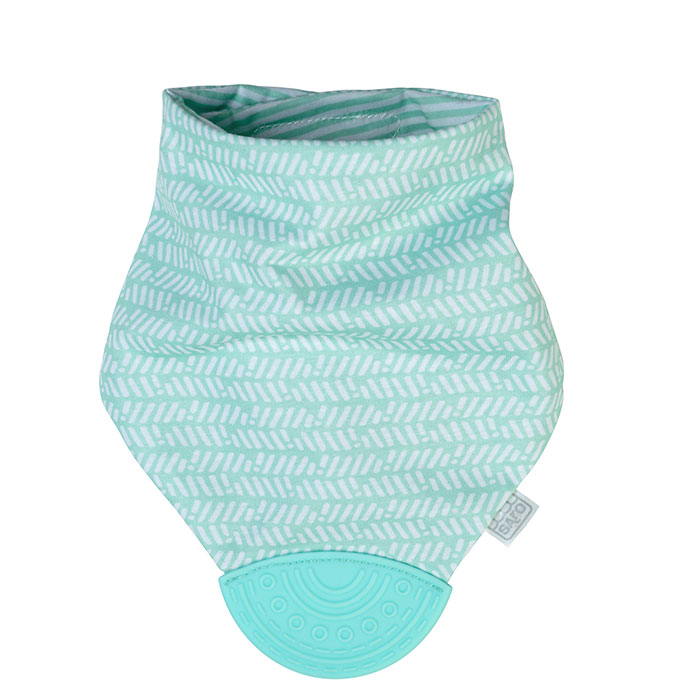 Saro Baby Bandana Reversible con Mordedor Menta
