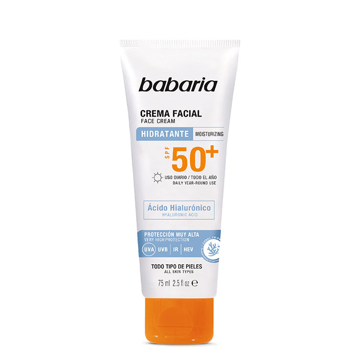 Babaria Crema facial solar Hialurónico SPF50+