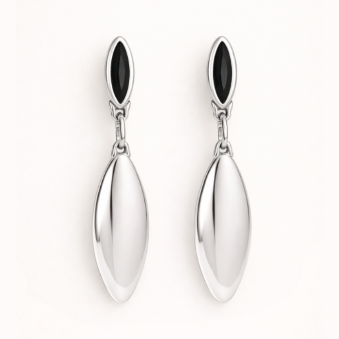 Ciclón Pendientes Nigella Plata Negro | Paco Perfumerías