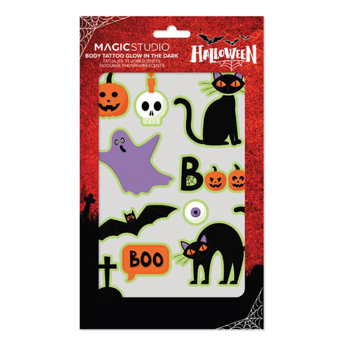 Magic Studio Body Tattoo Glow in The Dark Gato Halloween