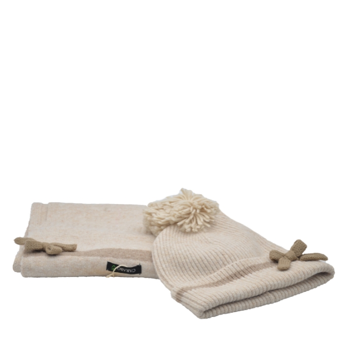 Carabo Conjunto Bufanda, Gorro y Guantes Beige | Comprar