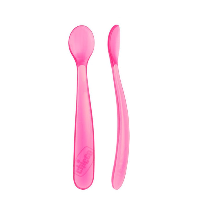 CHICCO Cuchara de Silicona Blanda Rosa 6 Meses+