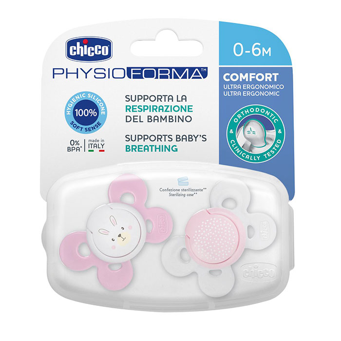 CHICCO Chupete Physio Comfort Silicona Rosa 0-6 Meses