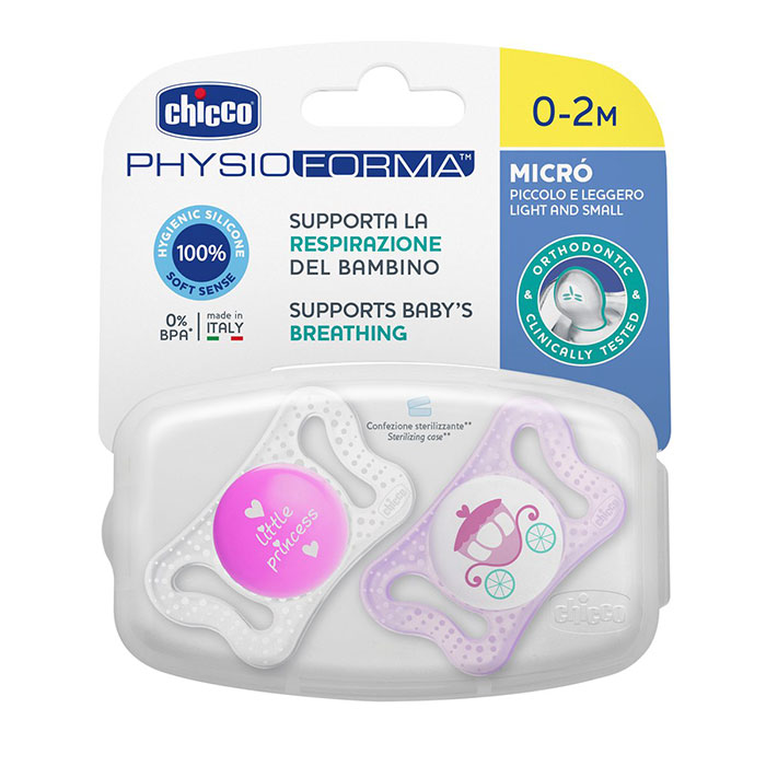 CHICCO Chupete Physio Micrò Silicona Rosa 0-2 Meses