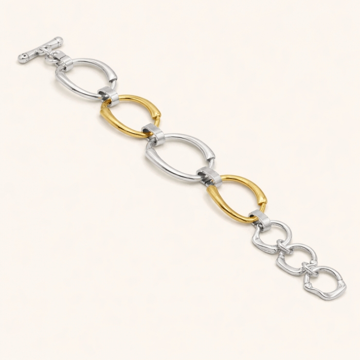 Ciclón Pulsera Mini Espiral Oro y Plata | Paco Perfumerías