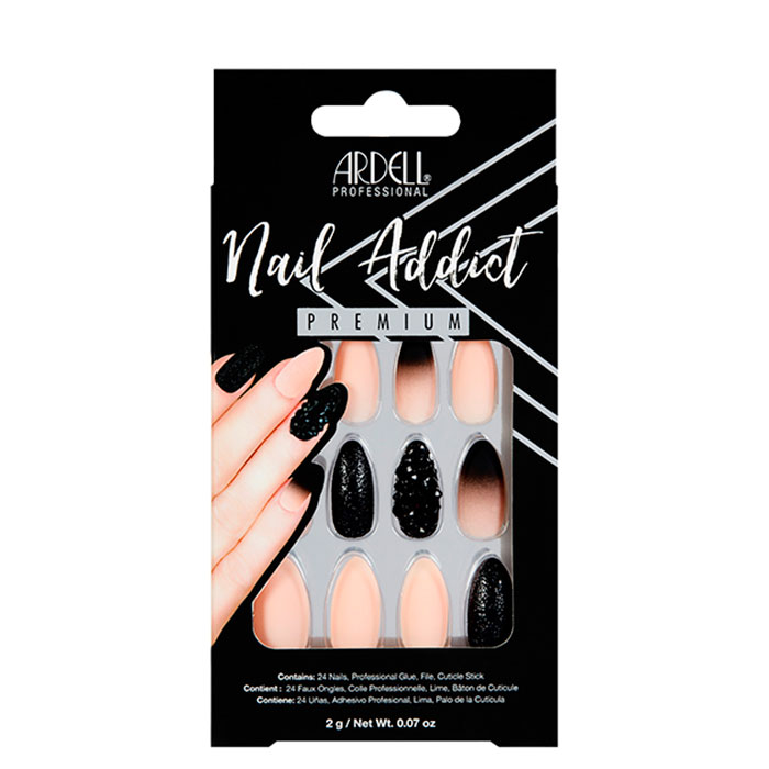 Ardell Nail Addict Premium Black Stud & Pink Ombré