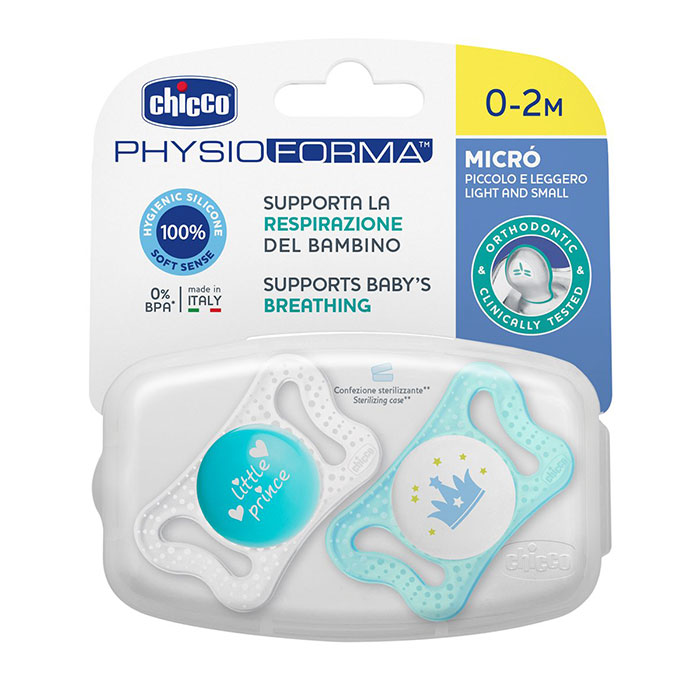 CHICCO Chupete Physio Micrò Silicona Azul 0-2 Meses