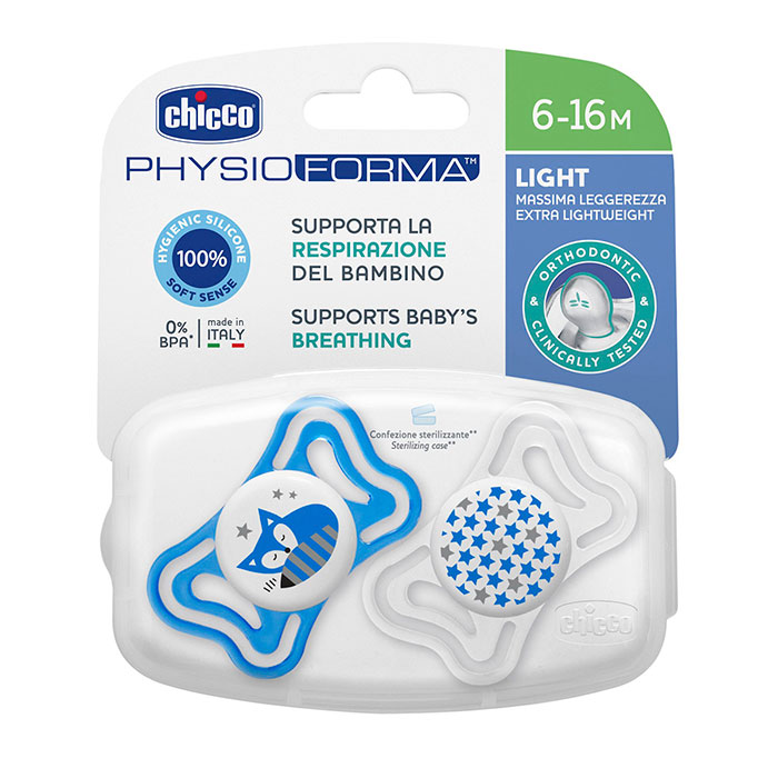 CHICCO Chupete Physio Light Silicona Azul 6-16 Meses