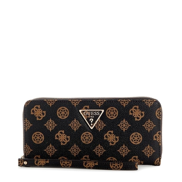 Guess Cartera Laurel SLG Large Zip Marrón | Paco Perfumerías