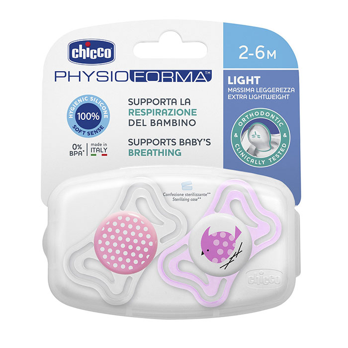 CHICCO Chupete Physio Light Silicona Rosa 2-6 Meses