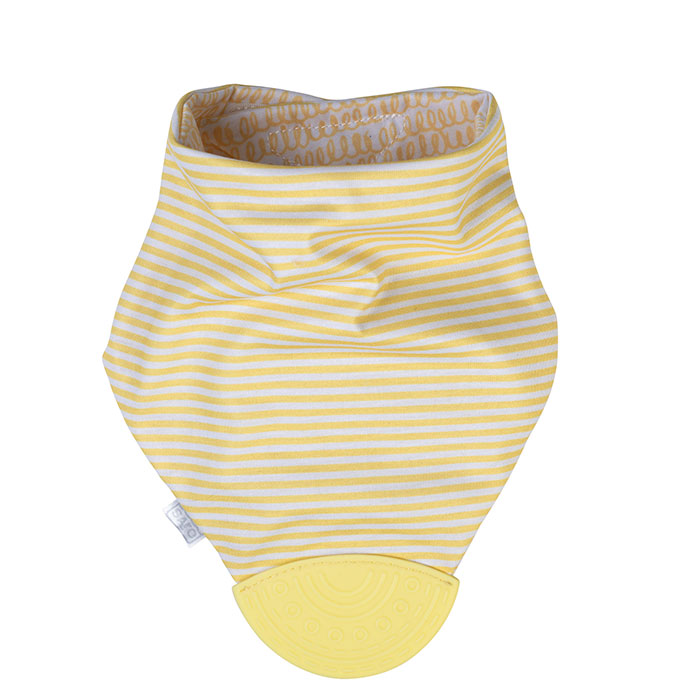 Saro Baby Bandana Reversible con Mordedor Amarillo