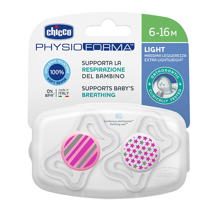 CHICCO Chupete Physio Light Silicona Rosa 6-16 Meses