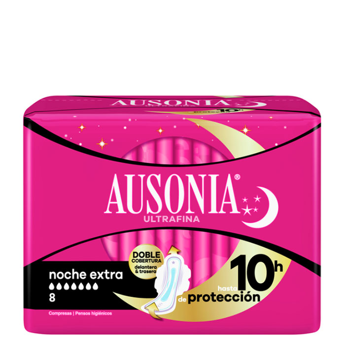 Ausonia Compresas 100% Algodón Orgánico Noche 9 uds