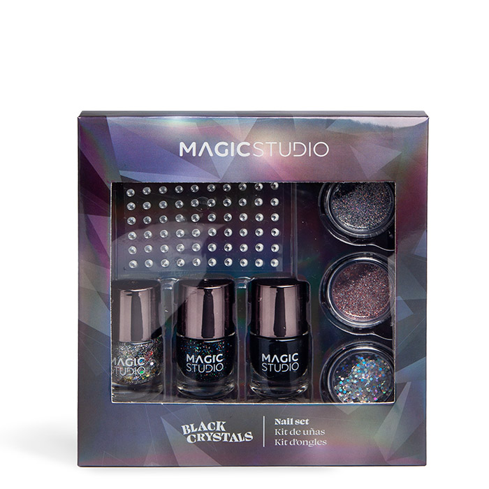 Magic Studio Black Crystals Nail Set