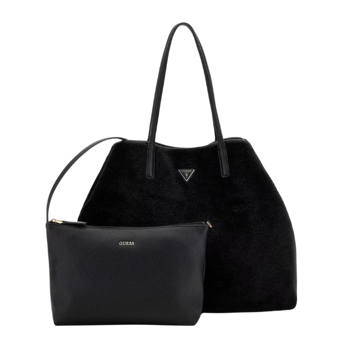 Guess Bolso Shopper Victtoria Pelo Sintético Negro | Comprar