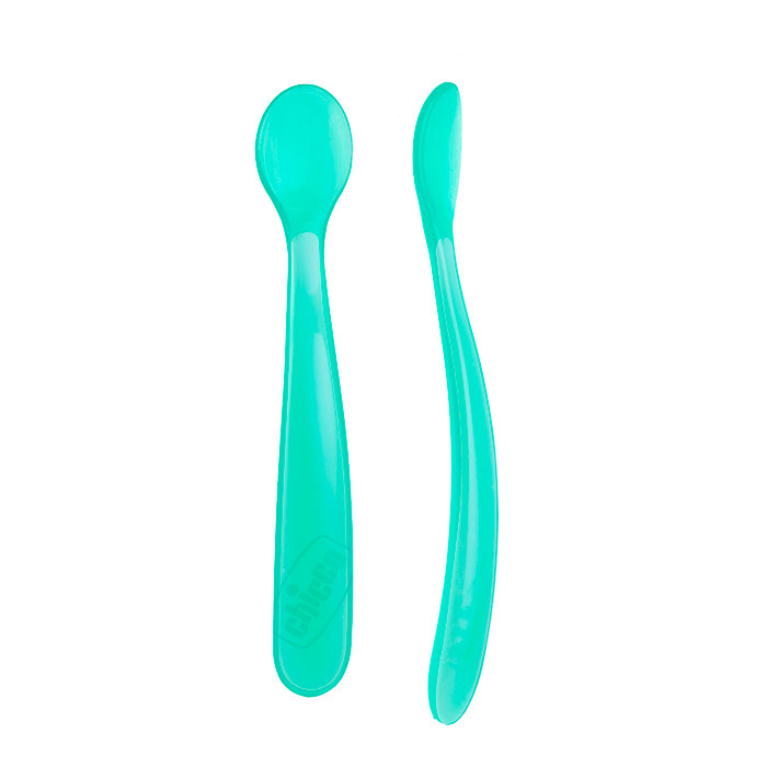 CHICCO Cuchara de Silicona Blanda Turquesa 6 Meses+