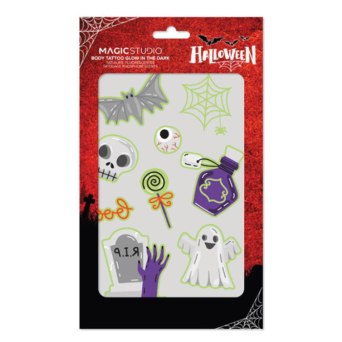 Magic Studio Body Tattoo Glow in The Dark Telaraña Halloween