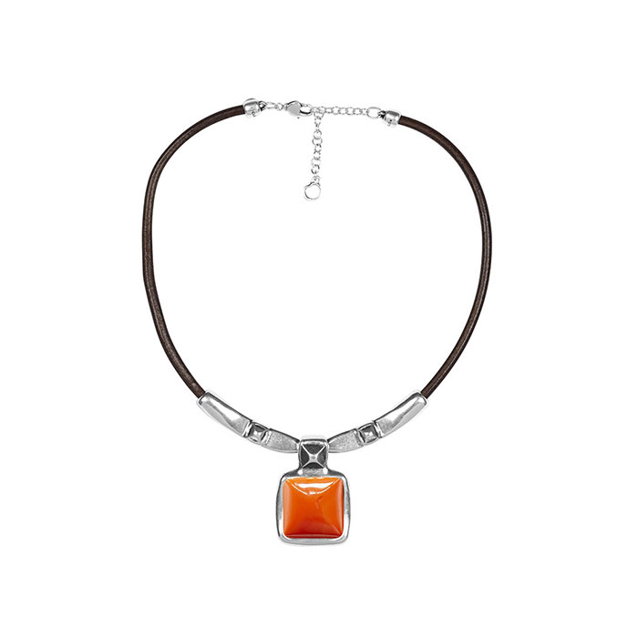 Ciclón Collar Kubik con Cristal Murano Coral | Comprar