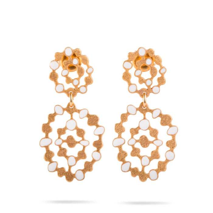 Makadama Pendientes Carpe Esmalte Color Oro | Comprar