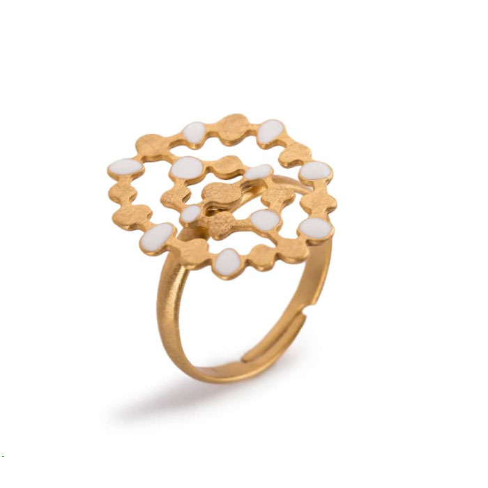 Anillo Carla Esmalte Color Oro | Paco Perfumerías