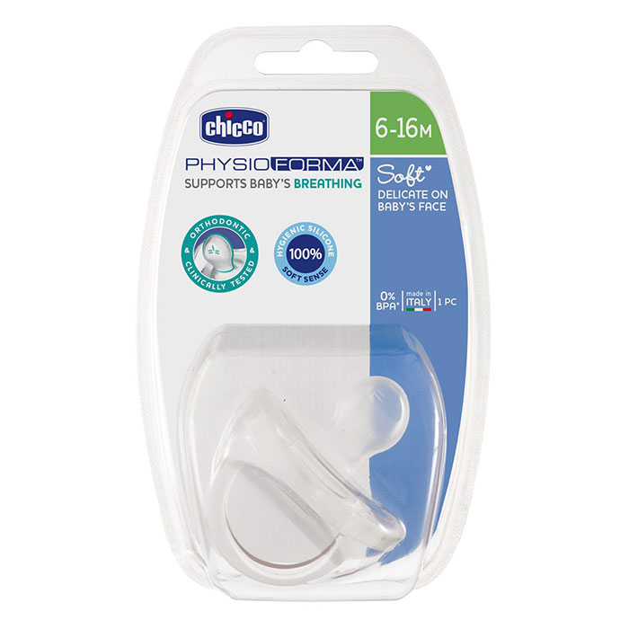 CHICCO Chupete Physio Soft Transparente 6-16 Meses